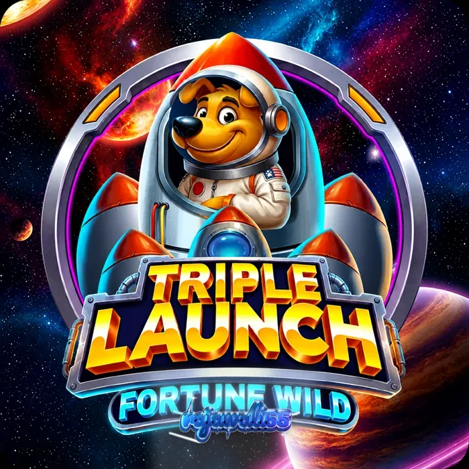 Tampilan antarmuka slot Triple Launch Fortune Wild dengan fitur pengisian roket.